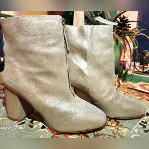 Matisse Silver Chunky Heel Ankle Booties